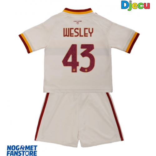 AS Roma Wesley Franca #43 Gostujuci Dres za djecu 2026-27 Kratak Rukav (+ Kratke hlače)